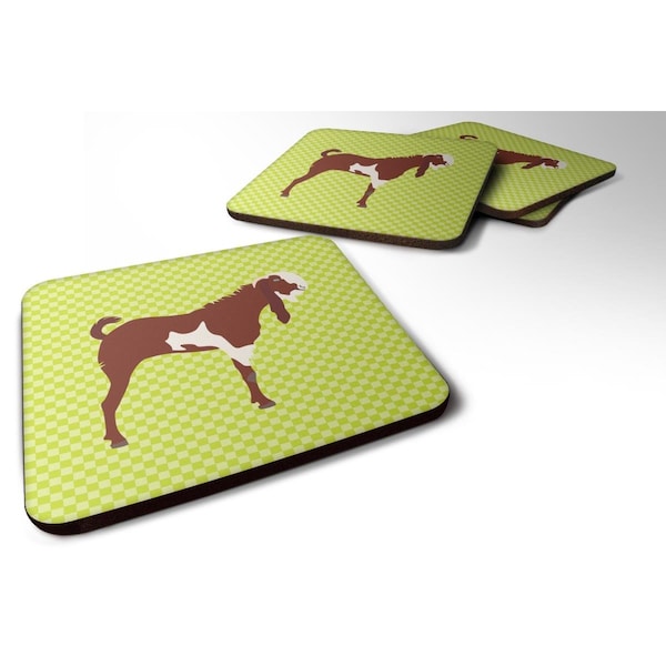 Carolines Treasures Jamnapari Goat Green Foam Coaster, Set of 4 - BB7716FC