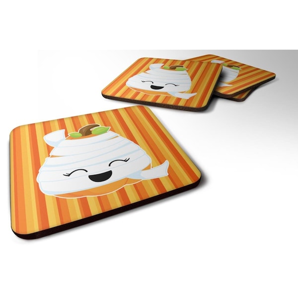 Carolines Treasures Halloween Pumpkin Mummy Foam Coasters - Set of 4 - BB6968FC