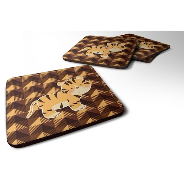 Carolines Treasures Tiger Foam Coasters - Set of 4 - BB7029FC