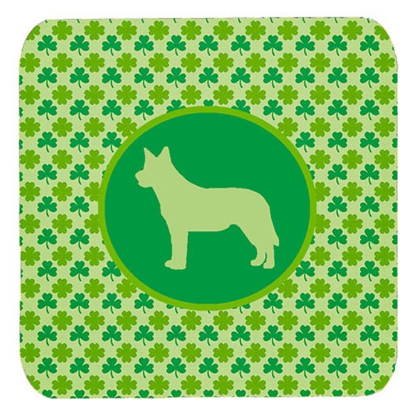 Carolines Treasures Australian Cattle Dog Lucky Shamrock Foam Coasters- Set of 4 - SDK1110-C-FC