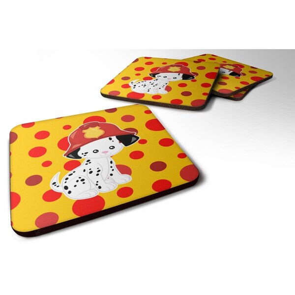 Carolines Treasures Fireman Dalmatian Puppy Foam Coasters - Set of 4 - BB6999FC