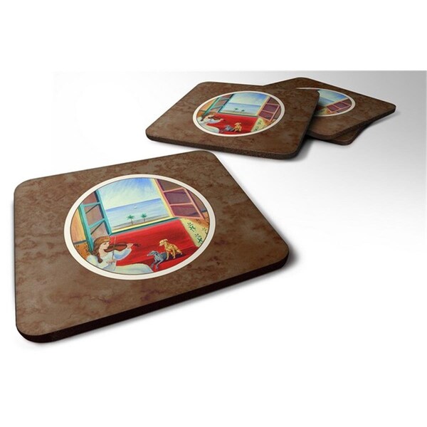 Carolines Treasures Italian Greyhounds and Violinist Foam Coaster, Set of 4 - 7126FC