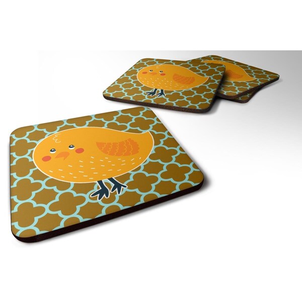 Carolines Treasures Bird on Quatrfoil Foam Coasters - Set of 4 - BB6761FC