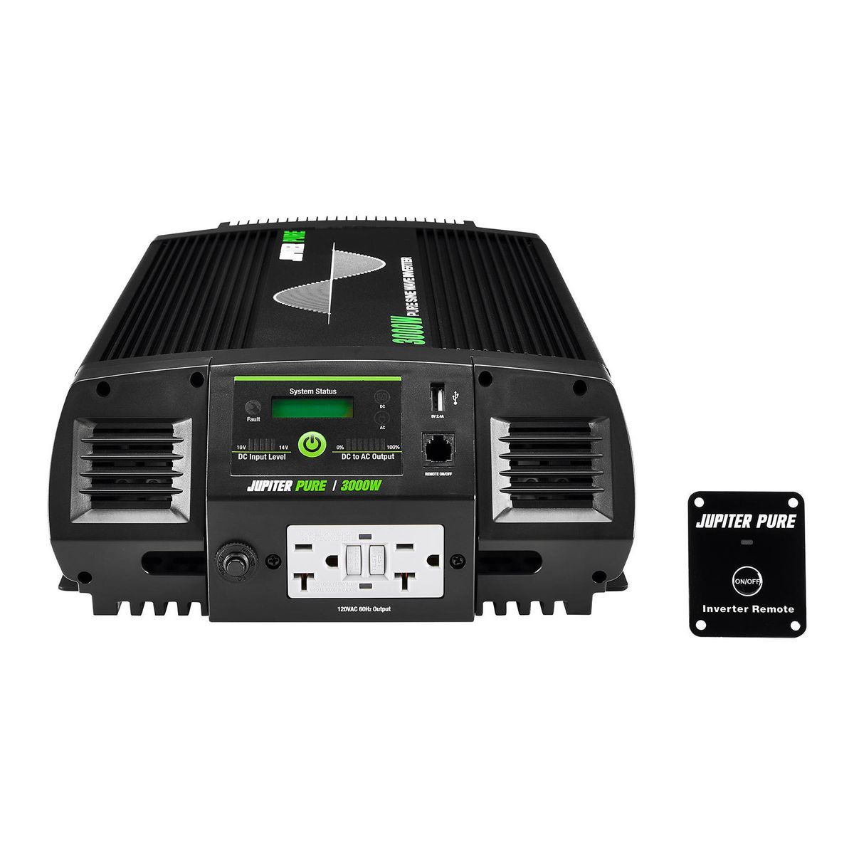 Inversor de energía de onda sinusoidal pura Jupiter Pure 3000 vatios continuos/6000 vatios pico - 57274.