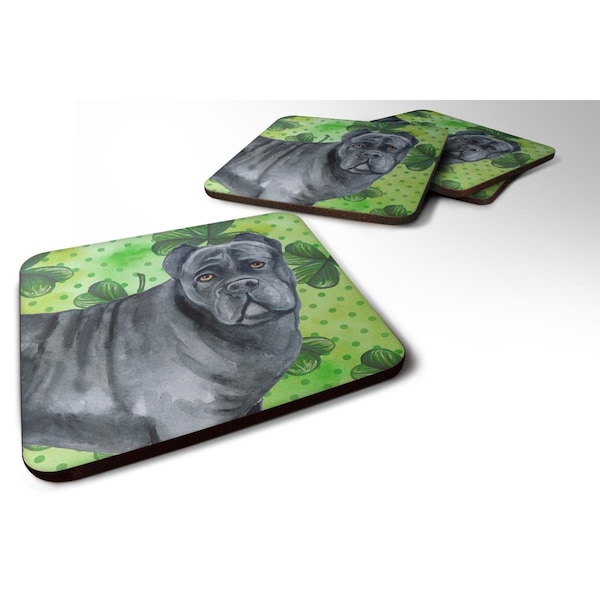 Carolines Treasures Cane Corso St.Patricks Foam Coaster, 3.5 x 3.5 in. - Set of 4 - BB9868FC