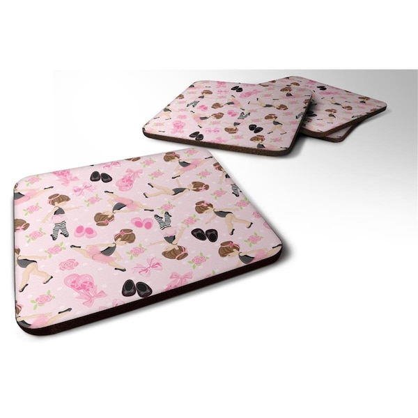 Carolines Treasures Ballerinas and Roses Foam Coaster, Set of 4 - BB5172FC