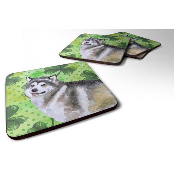 Carolines Treasures Alaskan Malamute St Patricks Foam Coaster - Set of 4 - BB9812FC