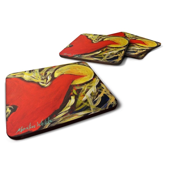 Carolines Treasures Crow at Midnight Foam Coasters - Set of 4 - MW1323FC