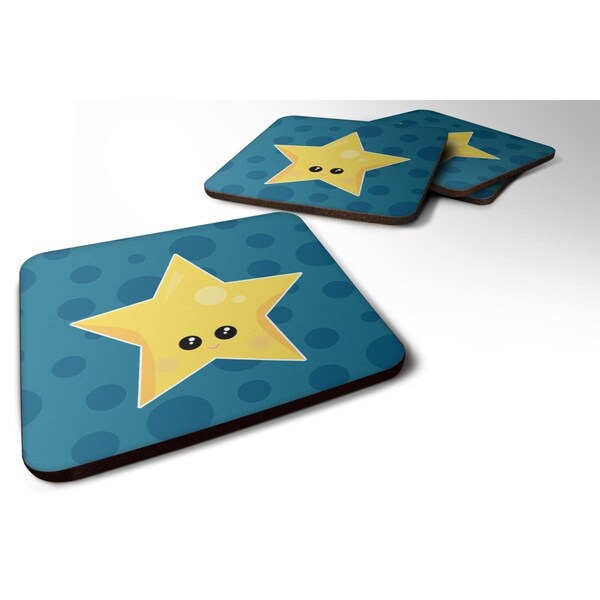 Carolines Treasures Weather Night Star Face Foam Coasters - Set of 4 - BB7159FC