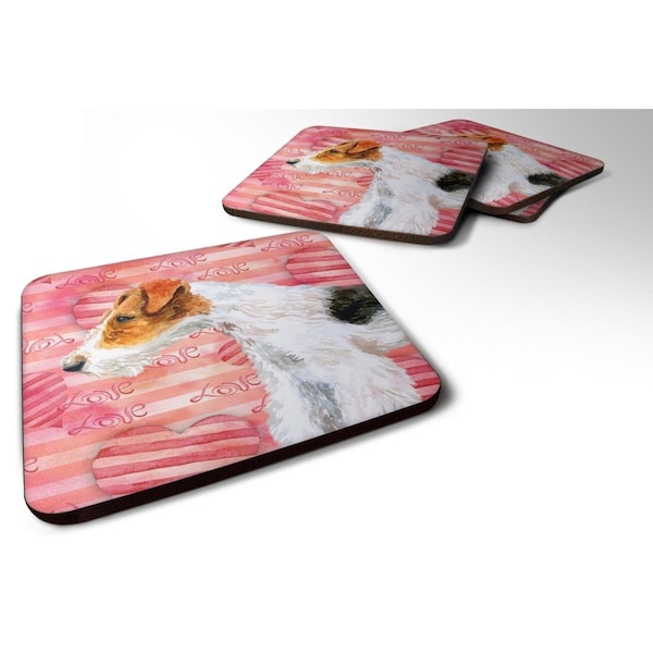 Carolines Treasures Fox Terrier Love Foam Coaster - Set of 4 - BB9737FC