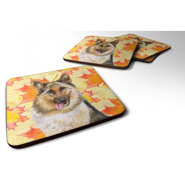 Carolines Treasures German Shepherd Fall Foam Coaster, 3.5 x 3.5 in. - Set of 4 - BB9915FC