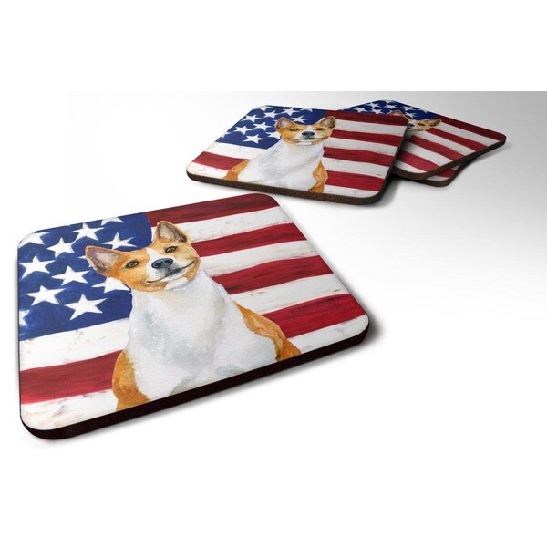 Carolines Treasures Basenji Patriotic Foam Coaster, 3.5 x 3.5 in. - Set of 4 - BB9692FC