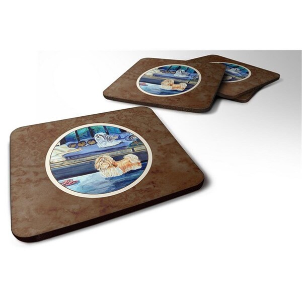 Carolines Treasures Shih Tzu Double Trouble Foam Coaster, Set of 4 - 7082FC