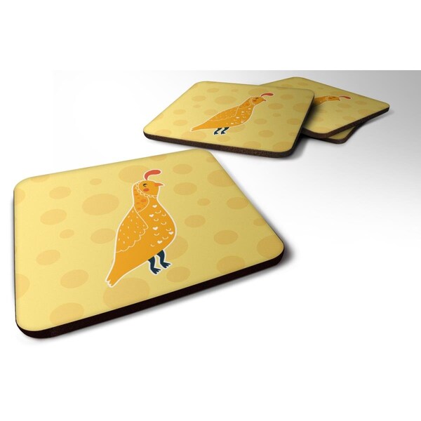 Carolines Treasures Partridge in Polkadots Foam Coasters - Set of 4 - BB6739FC