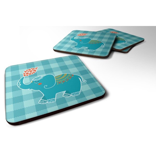 Carolines Treasures Elephant Love Foam Coasters - Set of 4 - BB6744FC