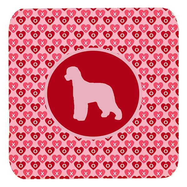 Carolines Treasures Irish Water Spaniel Valentine Hearts Foam Coasters, 3.5 x 3.5 in., 4PK - SDK1040-A-FC