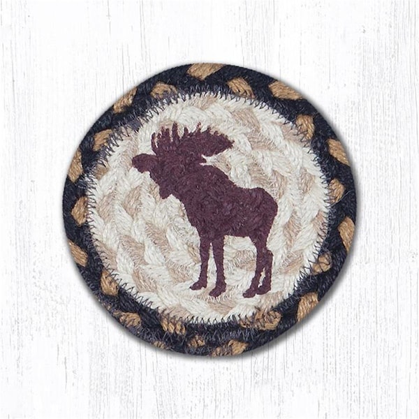 Palacedesigns 5 in. Bull Moose Individual Coaster Rug - PA2845076