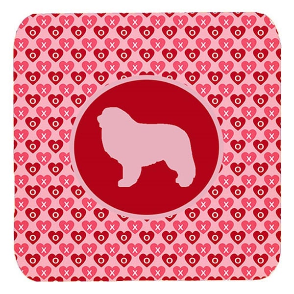Carolines Treasures Great Pyrenees Valentine Hearts Foam Coasters, 3.5 x 3.5 in., 4PK - SDK1081-A-FC