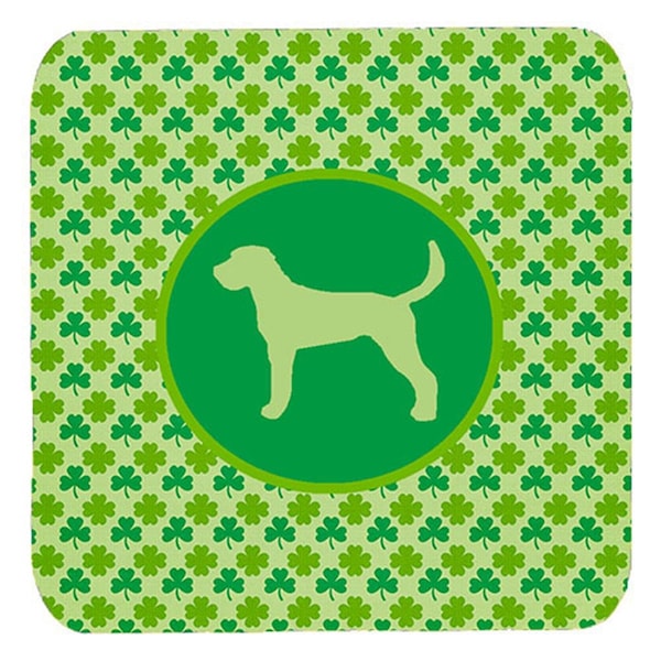 Carolines Treasures American Foxhound Lucky Shamrock Foam Coasters- Set of 4 - SDK1006-C-FC