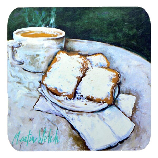 Carolines Treasures Food Beignet Time Foam Coasters- Set of 4 - MW1008FC