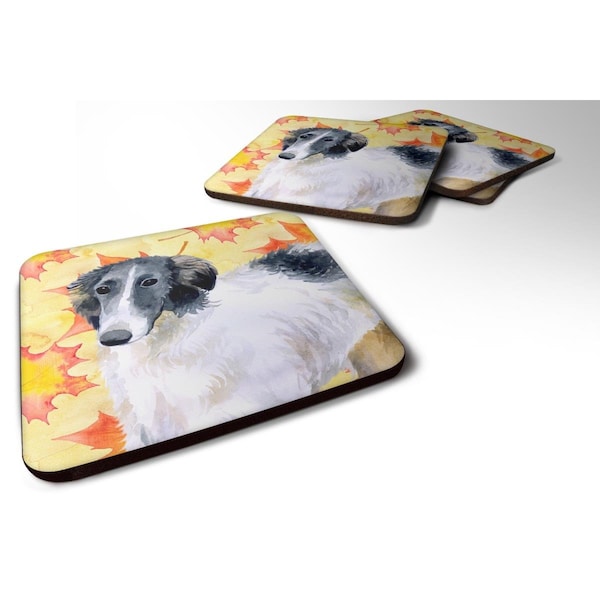 Carolines Treasures Borzoi Fall Foam Coaster, 3.5 x 3.5 in. - Set of 4 - BB9933FC