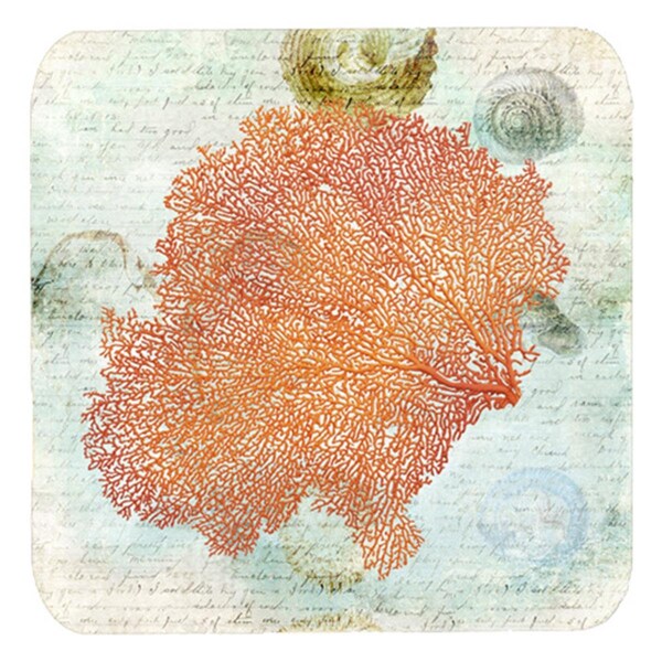 Carolines Treasures Coral Pink Foam Coasters - Set of 4- 3.5 x 3.5 In. - SB3023FC