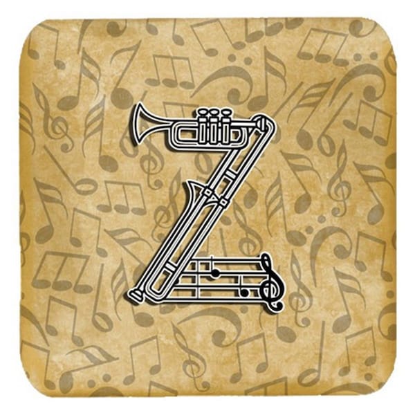 Carolines Treasures Letter Z Musical Instrument Alphabet Foam Coasters- Set of 4 - CJ2004-ZFC