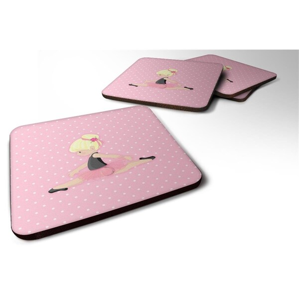Carolines Treasures Ballerina Blonde Jete Foam Coaster, Set of 4 - BB5166FC