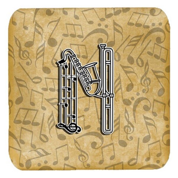 Carolines Treasures Letter N Musical Instrument Alphabet Foam Coasters- Set of 4 - CJ2004-NFC