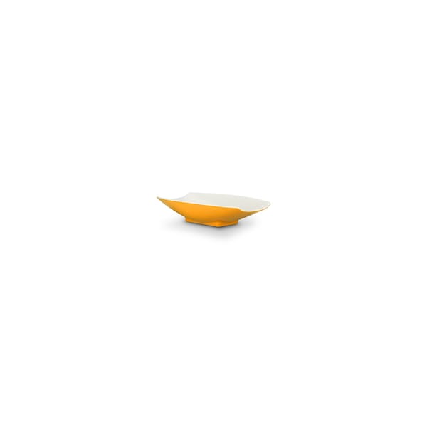 Bon Chef Melamine Curves Bowl - Yellow Outside/White Inside 6" X 3 1/2" X 1 1/2" 4 Oz - 53700-2TONEYELLOW