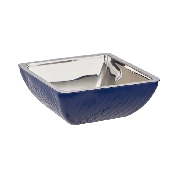 Bon Chef Square Diamond Cold Wave Bowl  10-1/4" X 10-1/4" X 3-7/8" H   3 Qt - 9332DICOBALTBLUE