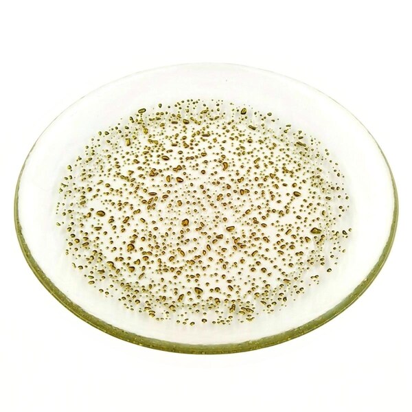 Red Pomegranate Collection 8.5 in. Isla Salad Plates, Clear & Gold - Set of 4 - 4961-1