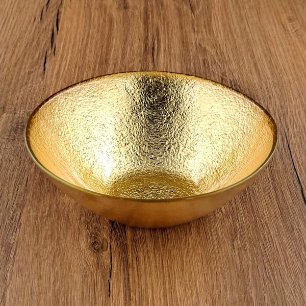 Red Pomegranate Collection 6 in. Aura Soup Bowls, Gold - Set of 4 - 4973-1