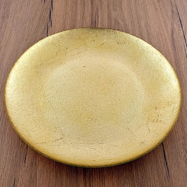 Red Pomegranate Collection 11 in. Aura Dinner Plate, Gold - 0972-1
