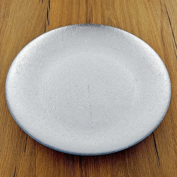 Red Pomegranate Collection 11 in. Aura Dinner Plates, Silver - Set of 4 - 4972-2