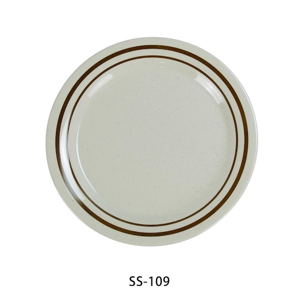 Yanco 9 in. Sesame Round Dinner Plate, 24PK - SS-109