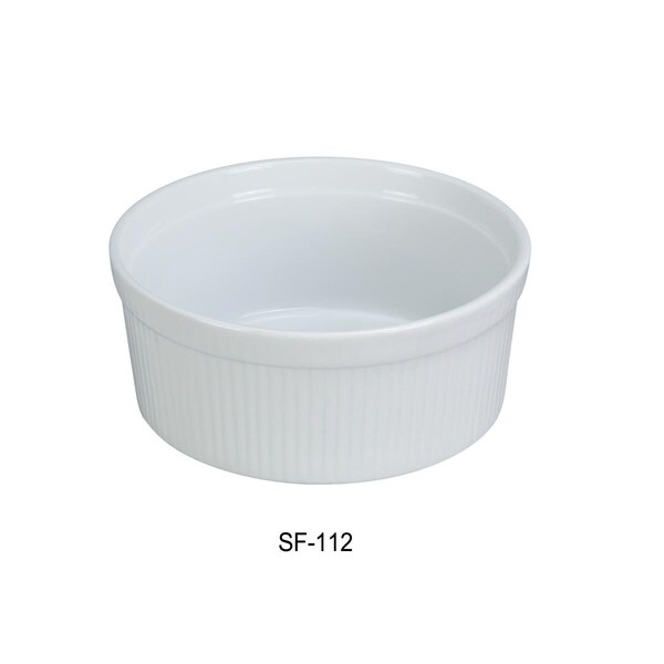 Cocinando 12 oz Fluted Porcelain Souffle Bowl, Super White - 4.5 x 2.25 in., 24PK - CO4240769