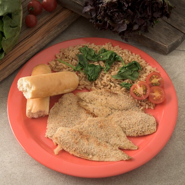Carlisle Foodservice Melamine Dinner Plate, 10.25", Orn, PK48 - 4350052