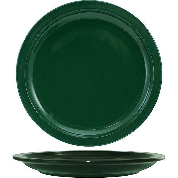 Iti Narrow Rim Plate, 9" Dia, Green, PK24 - CAN-8-G
