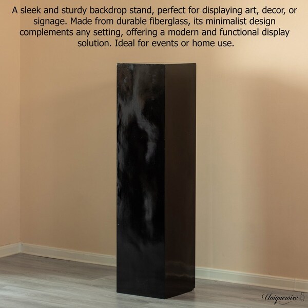 Uniquewise 51-Inch Black Fiberglass Pedestal Backdrop Stand - Stylish Flower or Cake Holder for - QI003858BK-51