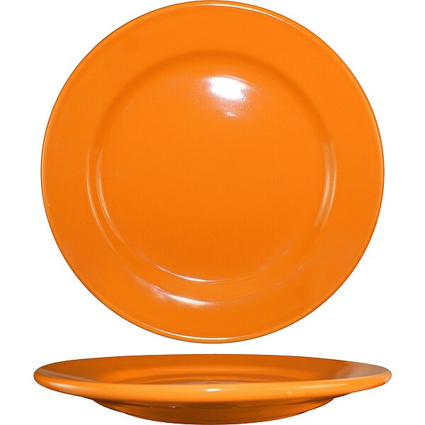 Iti Wide Rim Plate, 9" Dia, Orange, PK24 - CA-8-O