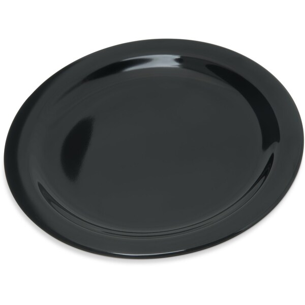 Carlisle Foodservice Melamine Salad Plate, 7.25", Blk, PK48 - 4350303