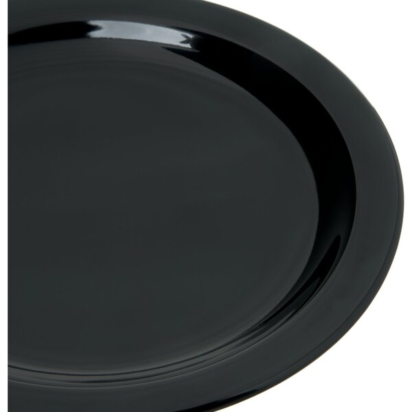 Carlisle Foodservice Melamine Salad Plate, 7.25", Blk, PK48 - 4350303