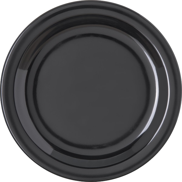 Carlisle Foodservice Melamine Salad Plate, 7.25", Blk, PK48 - 4350303