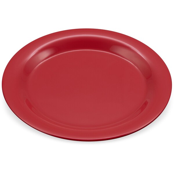 Carlisle Foodservice Narrow Rim Dinner Plate, 10.5", Red, PK12 - 3300205