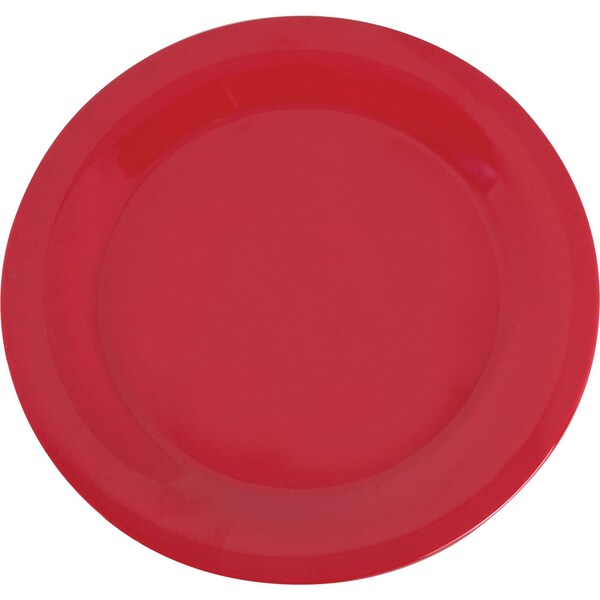Carlisle Foodservice Narrow Rim Dinner Plate, 10.5", Red, PK12 - 3300205