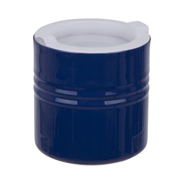 Bon Chef Cold Wave Salad Dressing Cont &Stacking Cover  5 1/8" Dia X 5" H  28 Oz - 9315COBALTBLUE