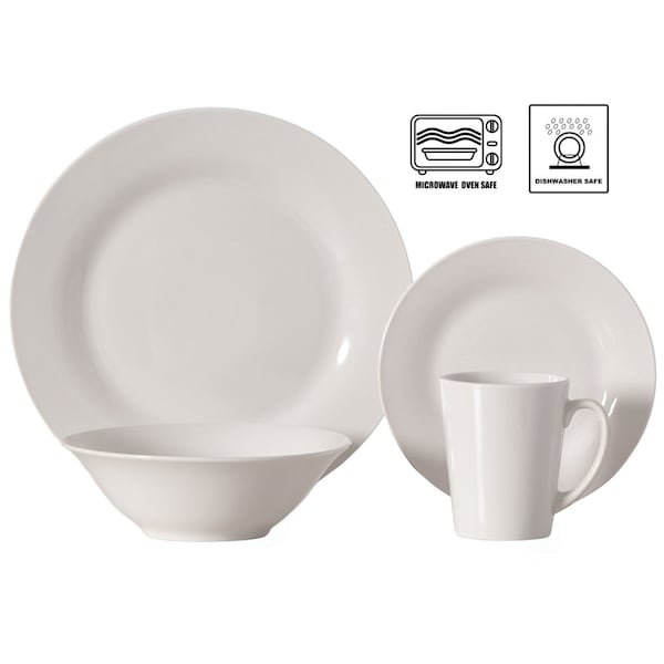 Dinewares 32 PC Rimmed Dinnerware Set for 8 Person, Mugs, Salad and Dinner Plates and Bowls Sets,  - QI004500.2