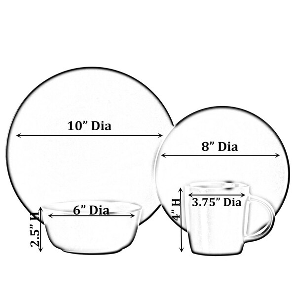 Dinewares 32 PC Dinnerware Dish Set for 8 Person, Mugs, Salad and Dinner Plates and Bowls Sets, Dishes - QI004501.2