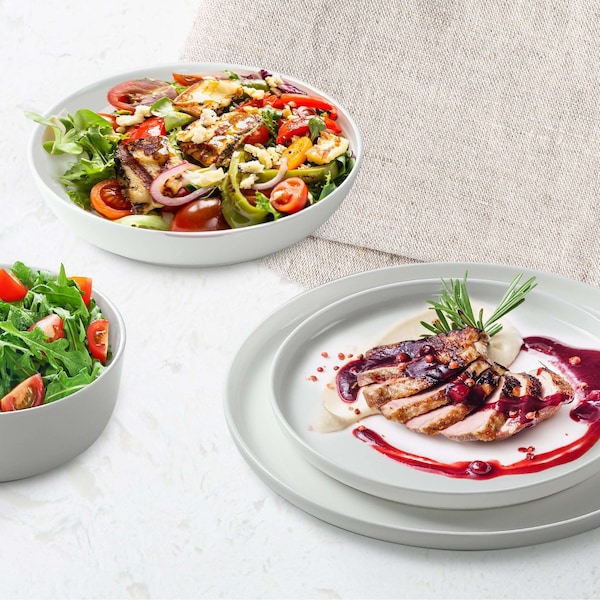 Table 12 16-Piece Natural White Coupe Dinnerware Set, Service for 4 - TD16Y40W